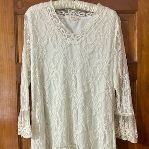 Indigo Soul Cream Lace Tunic